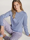 Long pyjama dame reserré 100% coton CALIDA "Midsummer Dreams" 40939 - Lovely Blue 354