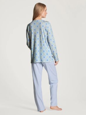 Pyjama dame long 100% coton CALIDA "Daylight Dreams" 42457 - Harmony Blue 470