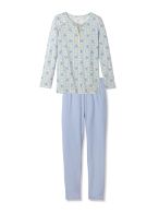 Pyjama dame long 100% coton CALIDA "Daylight Dreams" 42457 - Harmony Blue 470