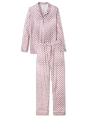 Pyjama dame long boutonné 100% coton CALIDA "Endless Dreams" 43821 - Fragrant Lilac 283