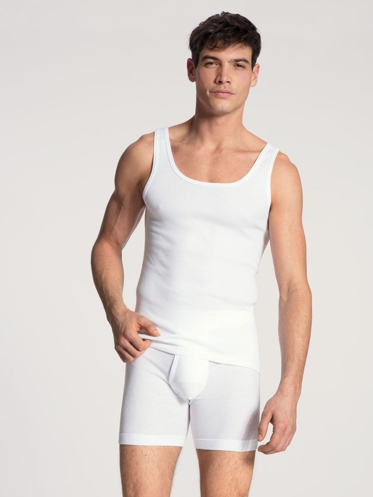 Boxer homme avec ouverture 100% coton CALIDA "Cotton 1:1" 25111 - Blanc 001