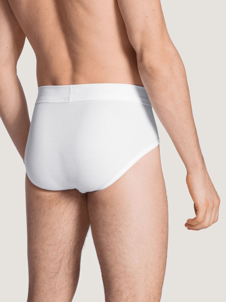 Slip homme avec ouverture 100% coton CALIDA "Cotton 1:1" 23112 - Blanc 001