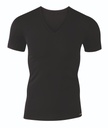 T-shirt homme courte manche col en V 95% Coton CALIDA "Evolution" 14317 - Noir 992