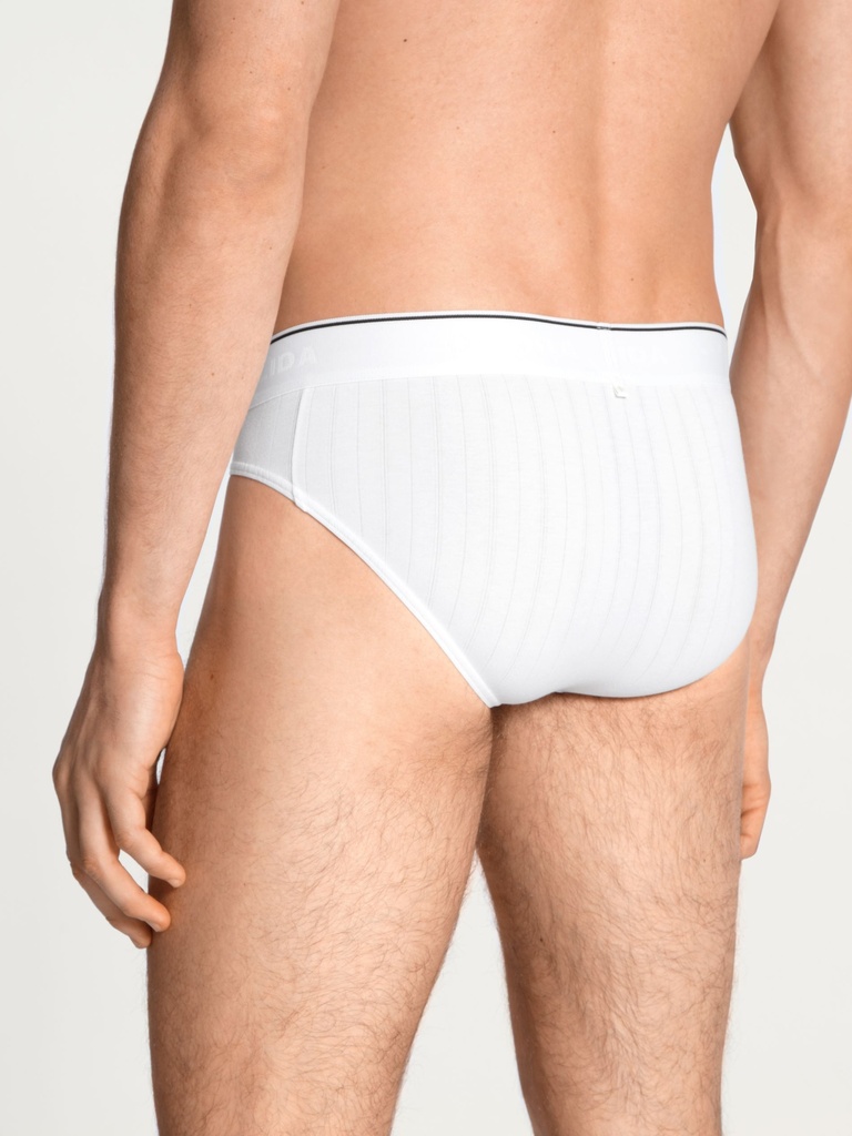 Slip homme 94% coton respirant & anti-odeurs CALIDA "Pure & Style" 21986 - Blanc 001