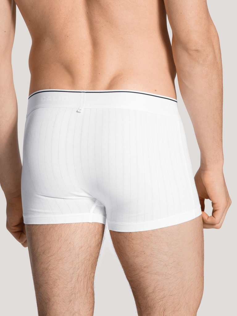 Boxer homme 94% coton respirant & anti-odeurs CALIDA "Pure & Style" 26686 - Blanc 001