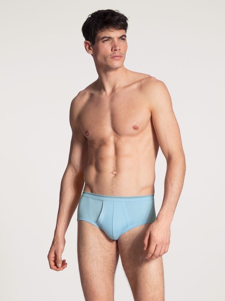 Slip homme avec ouverture 100% coton CALIDA "Twisted Cotton" 22010 - Eisblau 680