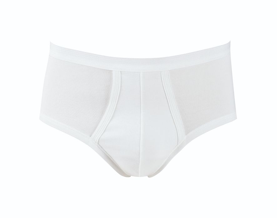 Slip homme avec ouverture 100% coton CALIDA "Twisted Cotton" 22010 - blanc 001