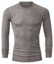 T-shirt homme longue manche laine & soie CALIDA "Wool & Silk" 15060 - Platin melé 856