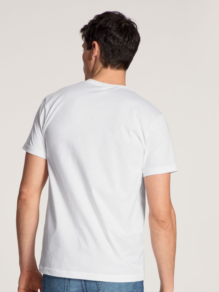 T-shirt homme courte manche 100% coton - PACK de 2 - CALIDA "Natural Benefit" 14341 - Blanc 001