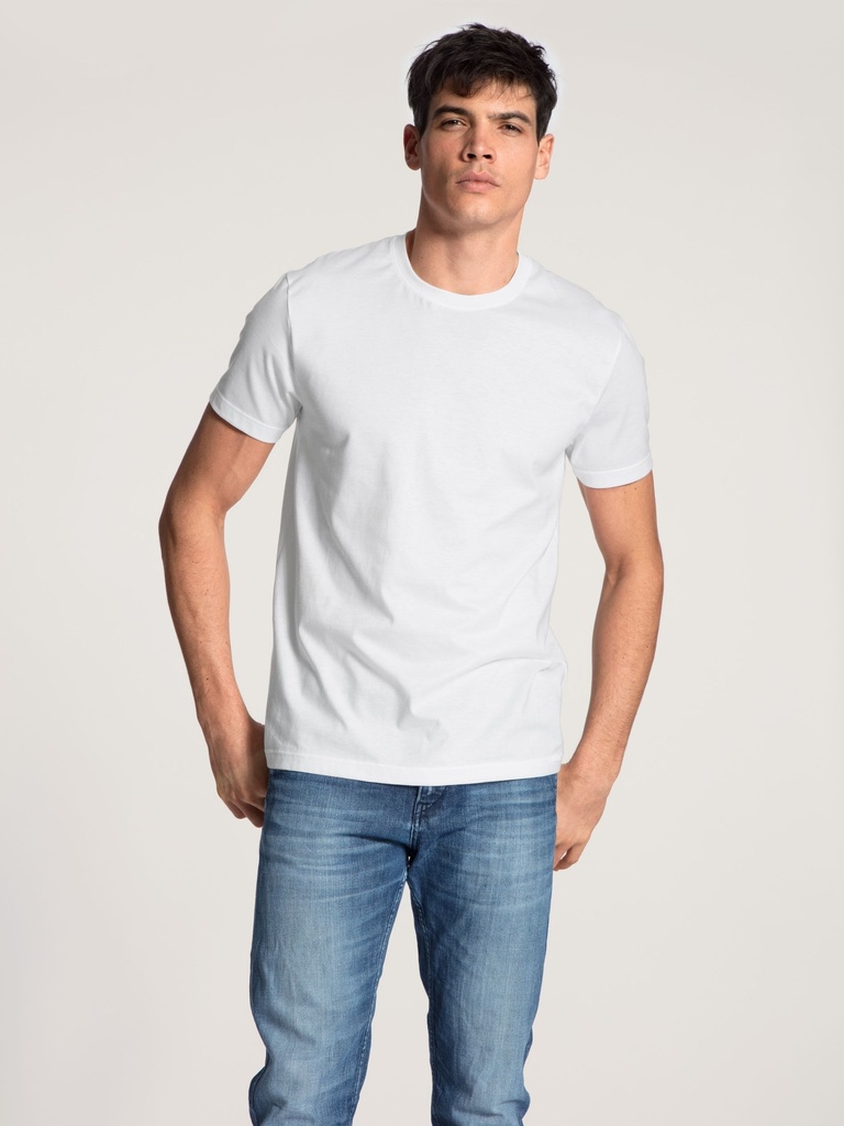 T-shirt homme courte manche 100% coton - PACK de 2 - CALIDA "Natural Benefit" 14341 - Blanc 001