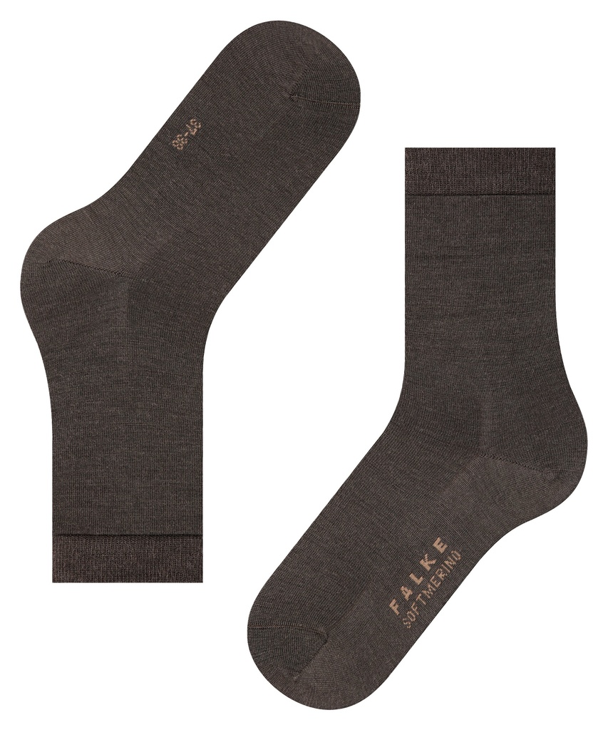 Chaussettes laine dame FALKE "Softmerino" 47488 - Dark brown 5239