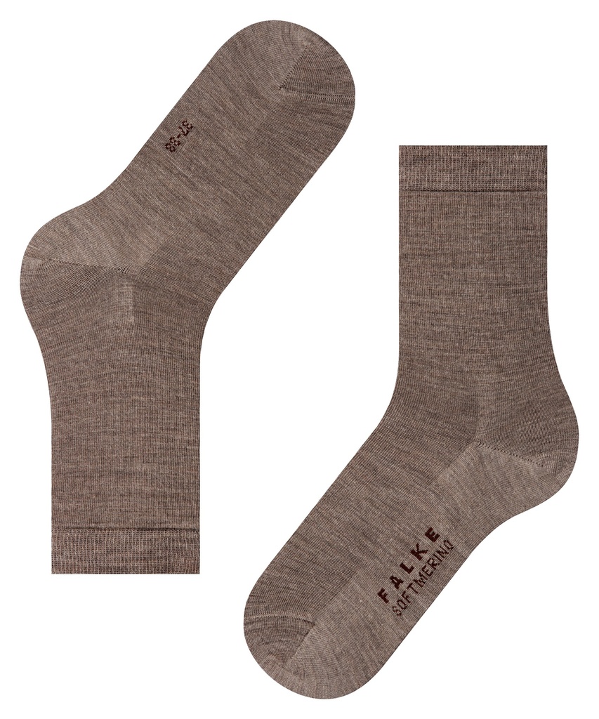 Chaussettes laine dame FALKE "Softmerino" 47488 - Pebble 5810