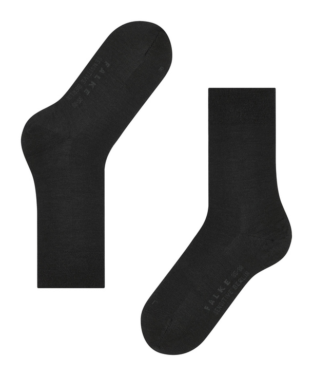 Chaussettes laine sans élastique dame FALKE "Berlin Sensitive" 47476 - Black 3009