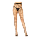 Bas sexy grosse résille et perles LEG AVENUE 9029 - Noir 001