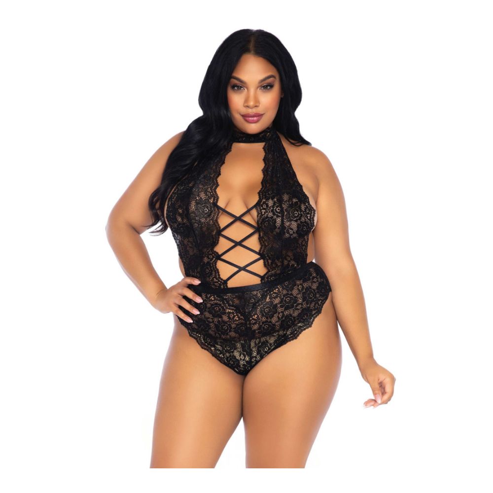 Body tout dentelle ultra sexy - Plus Size - LEG AVENUE 89245X - Noir 001