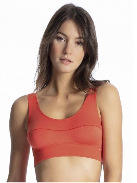 Brassière en coton CALIDA "Elastic" 02138 - Orange 076
