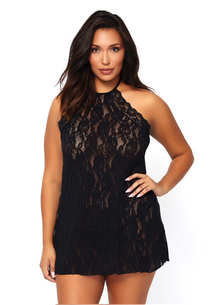 Robe sexy en dentelle - Plus size - LEG AVENUE 81562Q - Noir 001