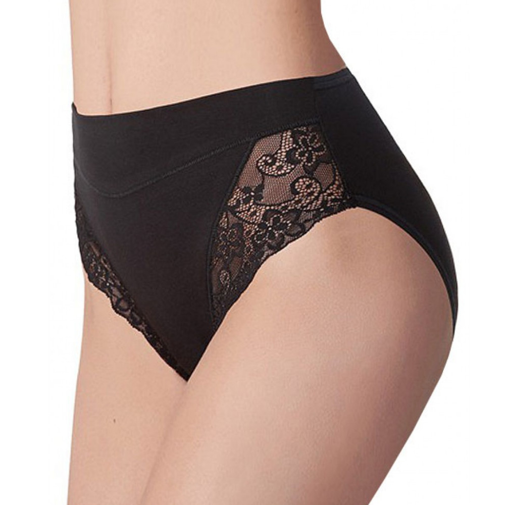 Slip Milano coton & dentelle - pack de 2 - JANIRA "Milano Queen Esencial" 1031645 - Noir 002