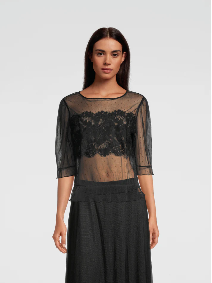 Chemise manches 3/4 OSCALITO 6538 - Noir 020