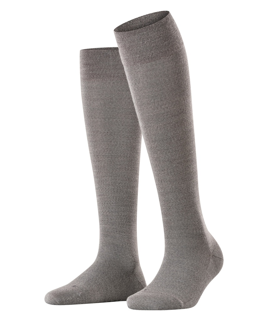 Chaussettes 3/4 laine sans élastique dame FALKE "Berlin Sensitive" 47416 - Light grey mel 3830