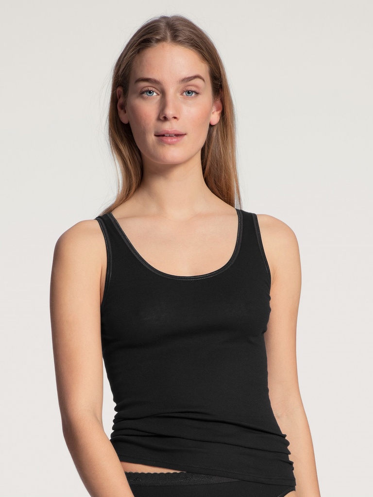 Chemisette larges bretelles 100% coton CALIDA "Slip/Hosen" 12033 - Noir 992 (XS)