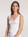 Chemisette larges bretelles coton & dentelle CALIDA "Feminin Sense" 12451 - Blanc 001 (XS)