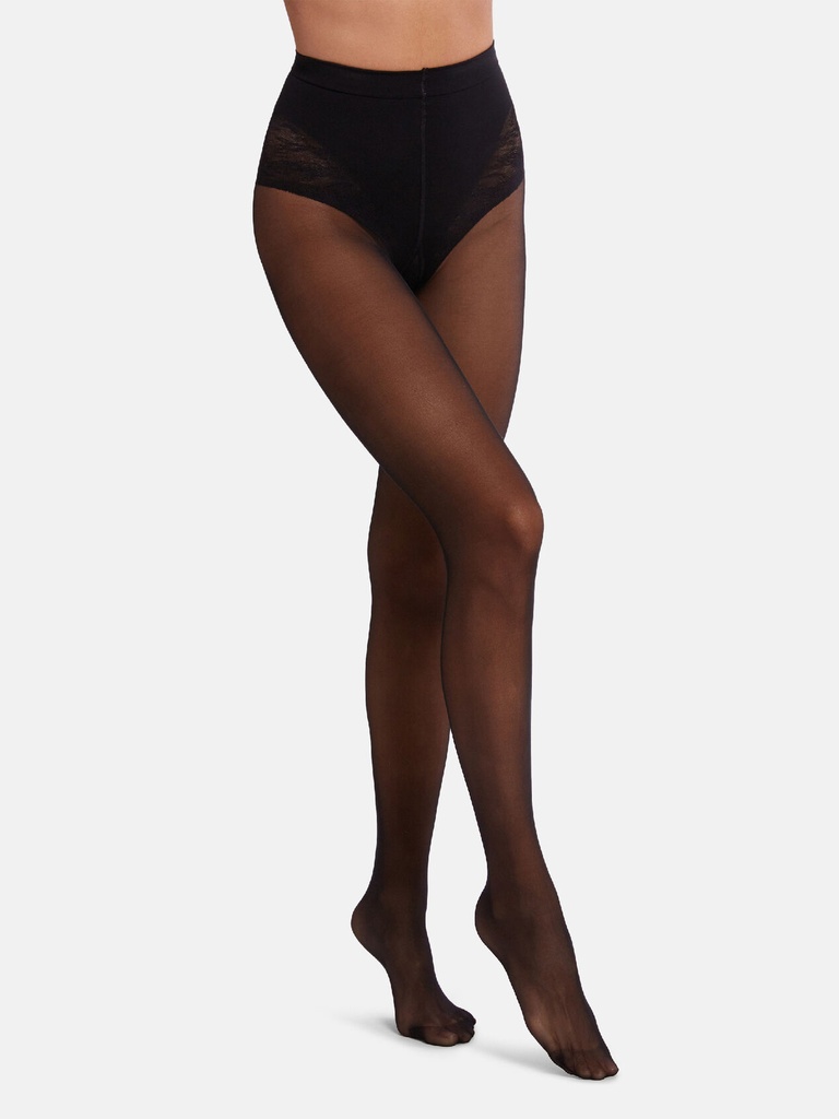 Collant fin sculptant ventre plat 20 deniers WOLFORD "Tummy Control 20" 18517 - Noir 7005 (XS)