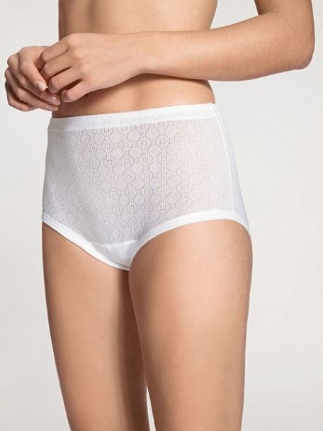 Culotte haute 100% coton  CALIDA "Ajour" 21060 - Blanc 001 (38)