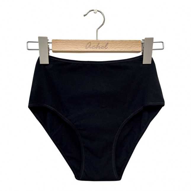 Culotte menstruelle taille haute bio - Flux moyen à abondant - LEMAHIEU 12244 - Noir 900 (XS)