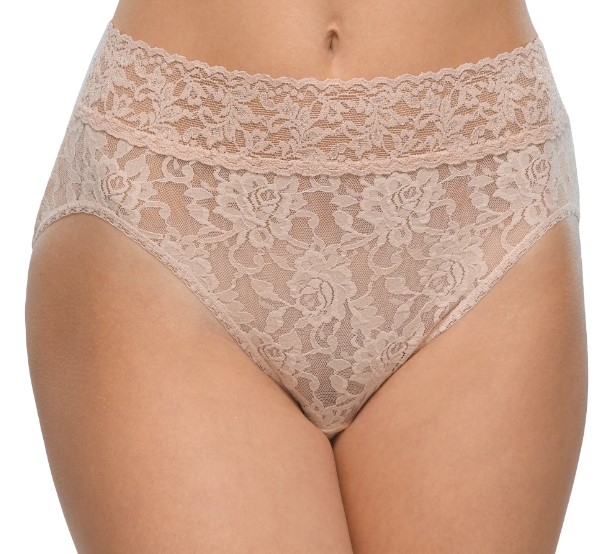 Culotte taille haute dentelle stretch HANKY PANKY "French Brief" 461 - Chai