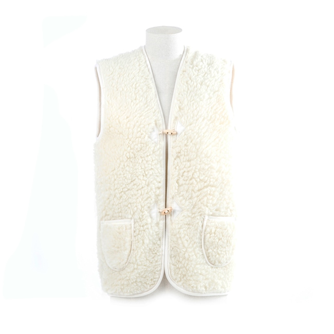 Gilet adulte 100% Laine DIRECT TANNERIE "Glab" - Ivoire (S)
