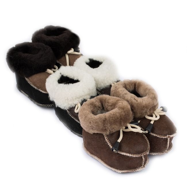 Pantoufles Bébé laine & agneau DIRECT TANNERIE "Jurzec" (0/8MOIS)