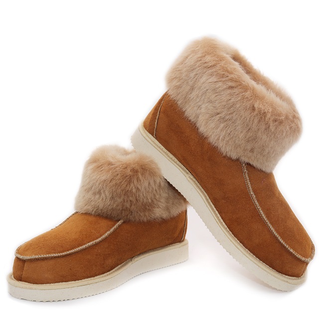 Pantoufles en agneau DIRECT TANNERIE "Toronto" - Camel