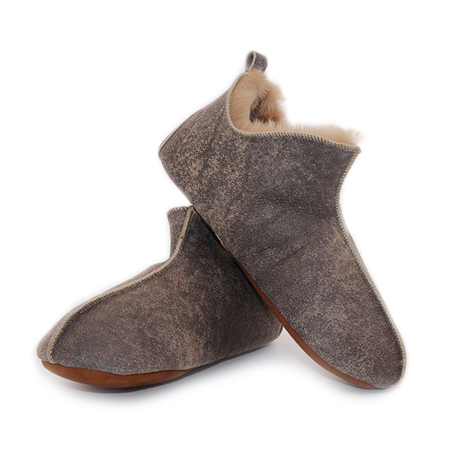 Pantoufles mocassin en agneau DIRECT TANNERIE "Ottawa" - Cognac (36)