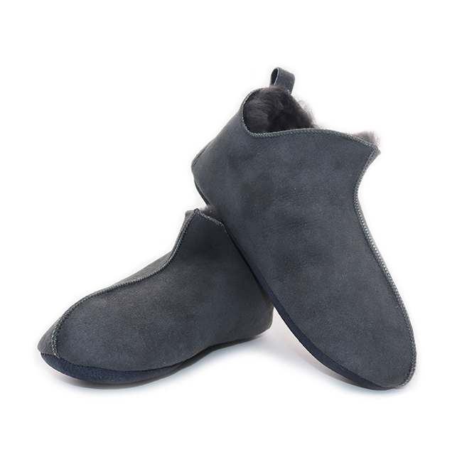 Pantoufles mocassin en agneau DIRECT TANNERIE "Ottawa" - Gris (36)