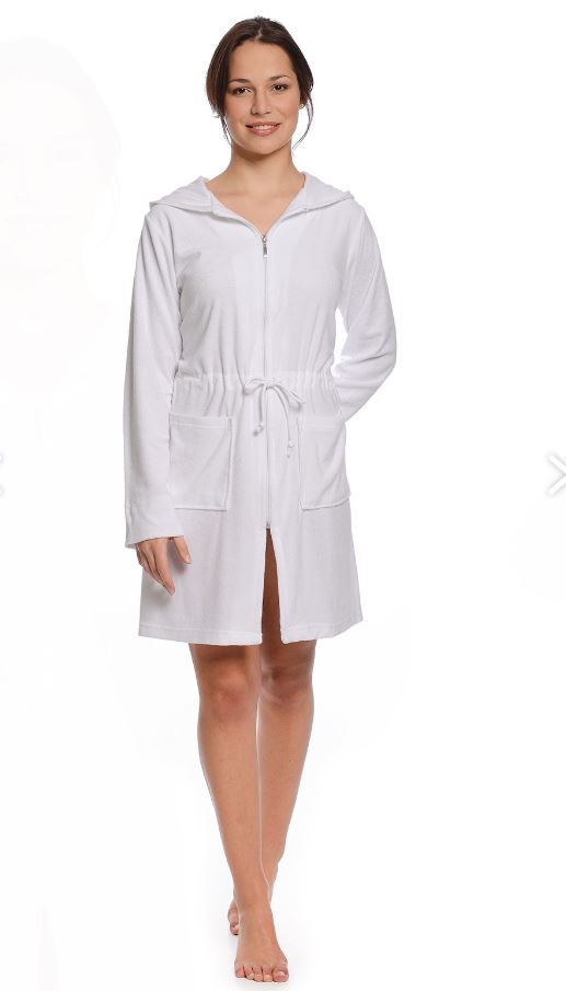 Peignoir femme éponge à tirette WEWO 031 - Blanc 100