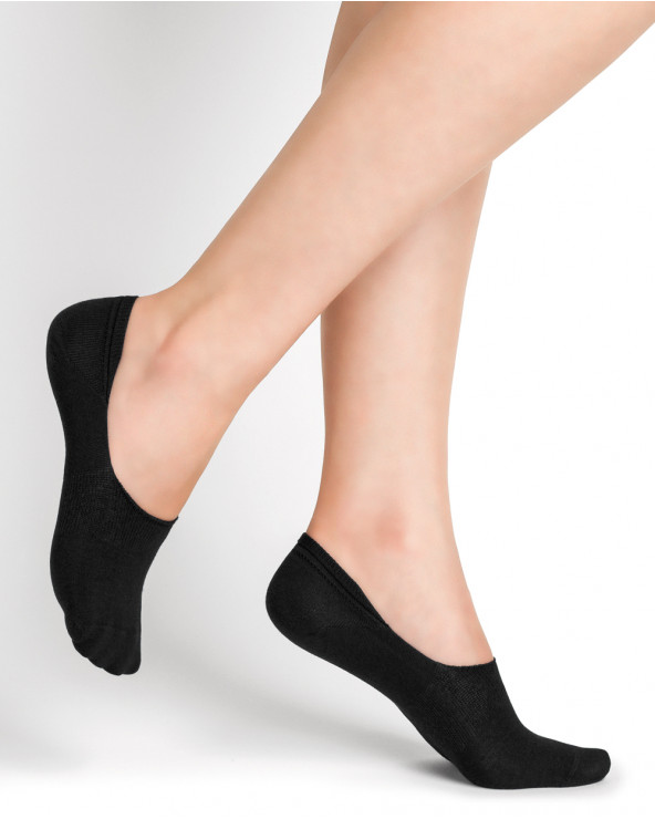 Protège pieds soka en coton - Pack de 2 - BLEU FORET "Duo" FBD6058 - Noir (36/38)