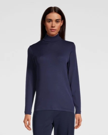 Pull col roulé laine & soie OSCALITO 3478 - Marine 474 (3)