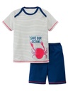 Pyjama short enfant 100% Coton bio CALIDA "Toddlers Ocean" 50576 - Pottery Blue 435