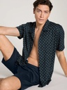 Pyjama short homme boutonné 100% coton CALIDA "Relax Imprint 3" 43582 - Dark Sapphire 479