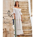 Robe de plage maxi ICONIQUE "Mara" 22-022 - Blanc