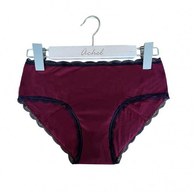 Shorty menstruel bio - Flux léger à moyen - LEMAHIEU 02239 - Grenat 992 (XS)