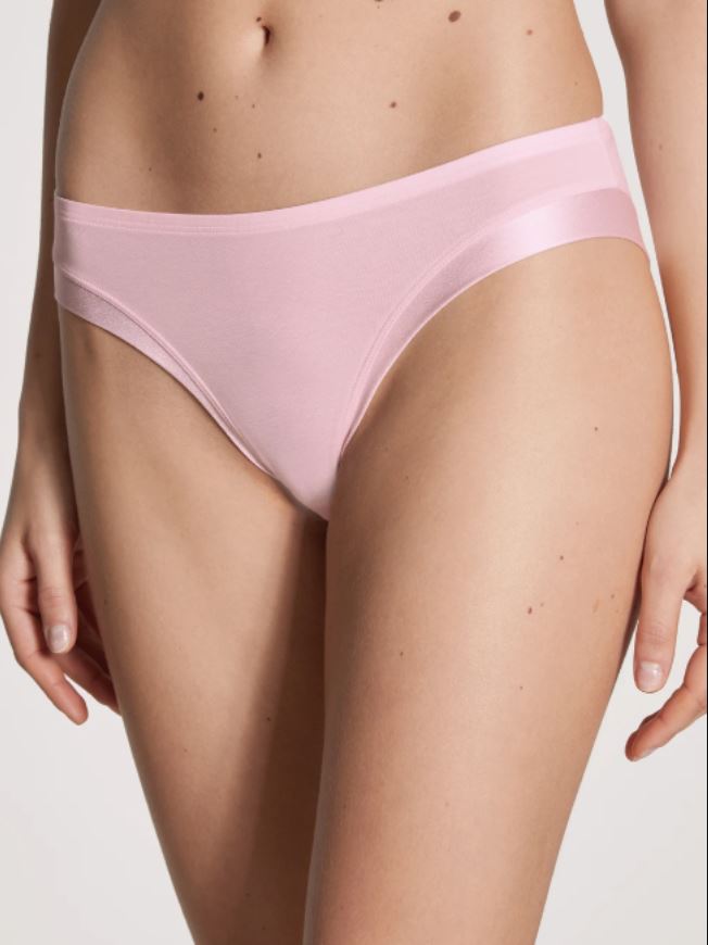 Slip coupe classique coton & satin CALIDA "Cate" 22258 - Chalk 230 (XS)