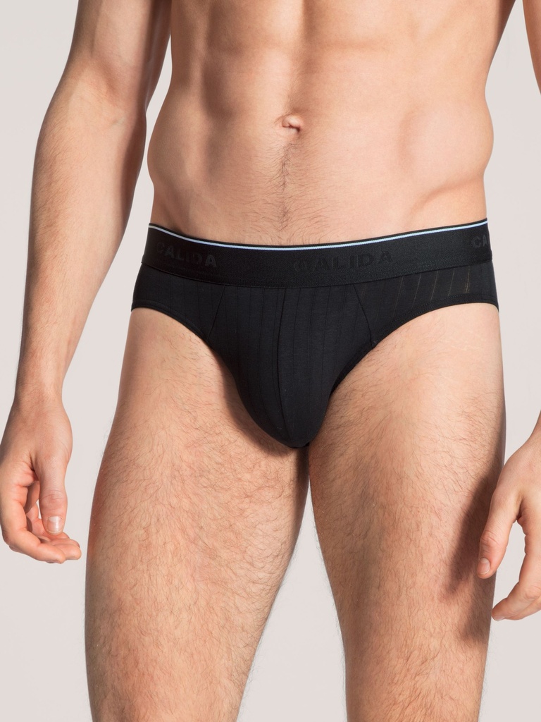 Slip homme 94% coton respirant & anti-odeurs CALIDA "Pure & Style" 21986 - Noir 992 (S)