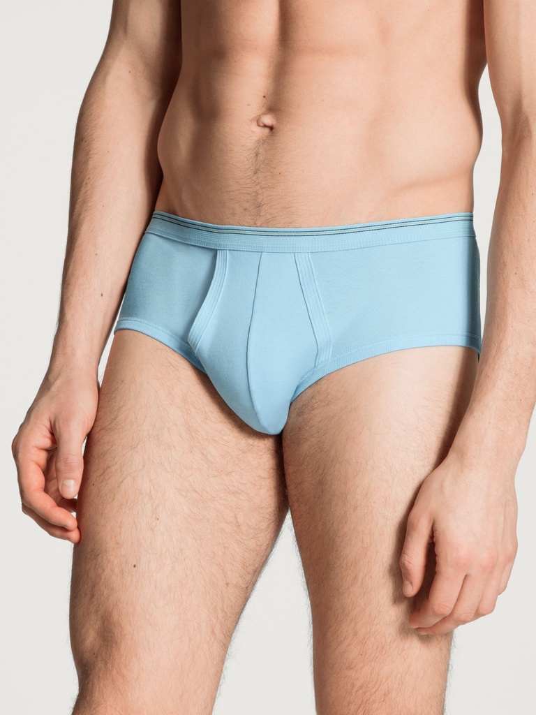 Slip homme avec ouverture 100% coton CALIDA "Twisted Cotton" 22010 - Eisblau 680 (S)
