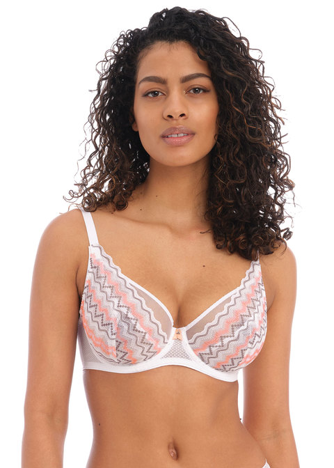 Soutien-gorge à armature plongeant FREYA "Festival Vibe" AA5621 - White Coral WRL