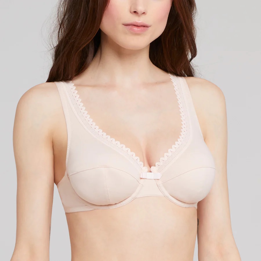 Soutien-gorge avec armatures plongeant LOU "Oxygène Coton" 54278 - Beige Doré 043