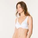Soutien-gorge armature Plongeant LOU "Oxygène Coton" 54278 - Blanc 010