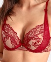 Soutien-gorge avec armatures push-up coussinet AUBADE "Fleur de Tattoo" TB18 - Rouge Ecrin