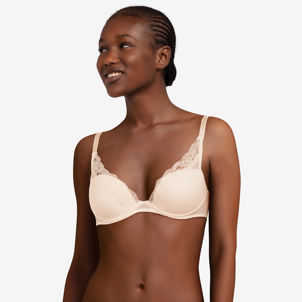 Soutien-gorge avec armatures plongeant PASSIONATA "Brooklyn" P57010 - Talc 0NL